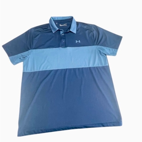 Under Armour UA Shirt Men's Performance Colorblock Playoff Polo Blue XL - Picture 4 of 8